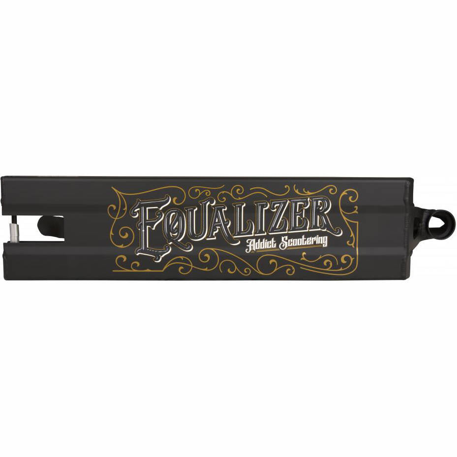 Addict Equalizer 2.0 Scooter Deck - Black/Gold 22.44" x 5.74"