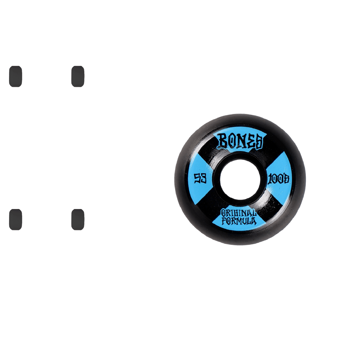 Bones OG 100's #4 V5 Sidecut Skateboard Wheels - Black 53mm