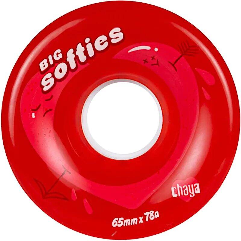 Chaya Big Softie's Quad Roller Skate Wheels 65mm - Clear Red