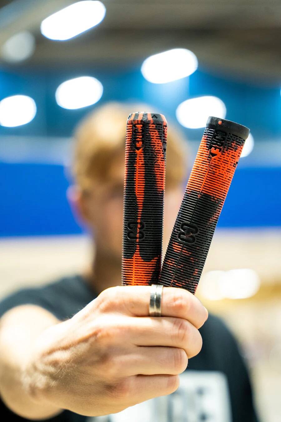 CORE Skinny Boy 170mm Scooter Grips - Lava (Red/Black)