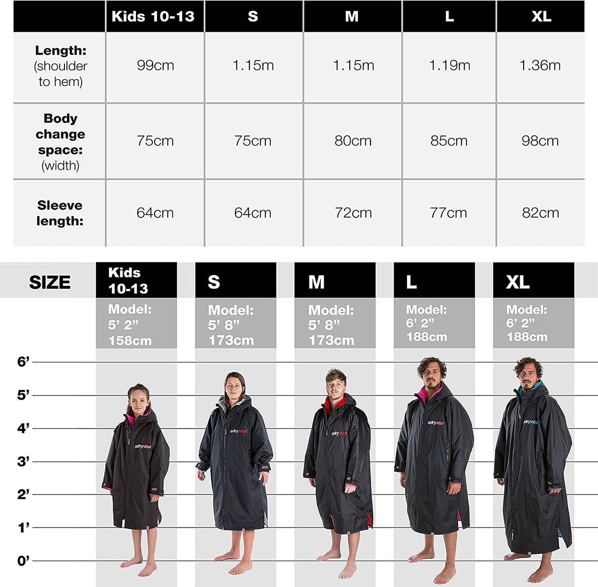 Dryrobe Advance Long Sleeve V3 Changing Robe - Black/Grey