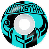 Darkstar Divide Skateboard Wheels - Black/Aqua 51mm