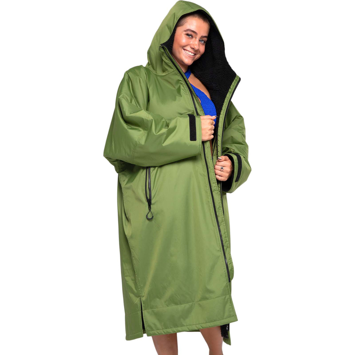 Dryrobe Advance Long Sleeve Changing Robe - Dark Green/Black