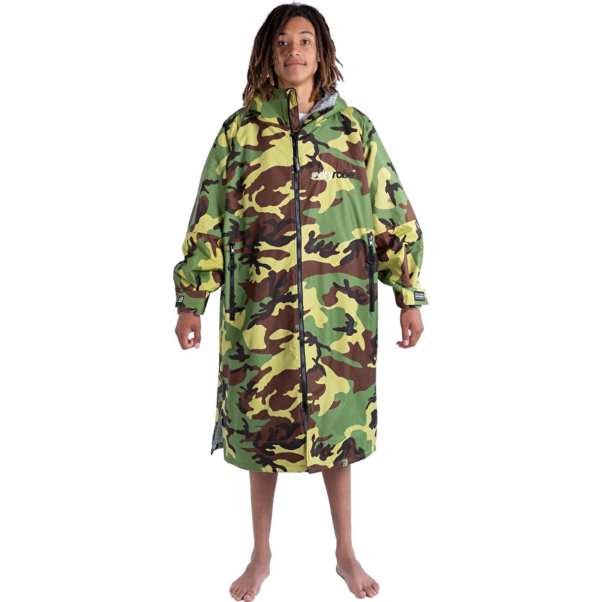 Dryrobe Advance Long Sleeve Changing Robe - Camo/Grey