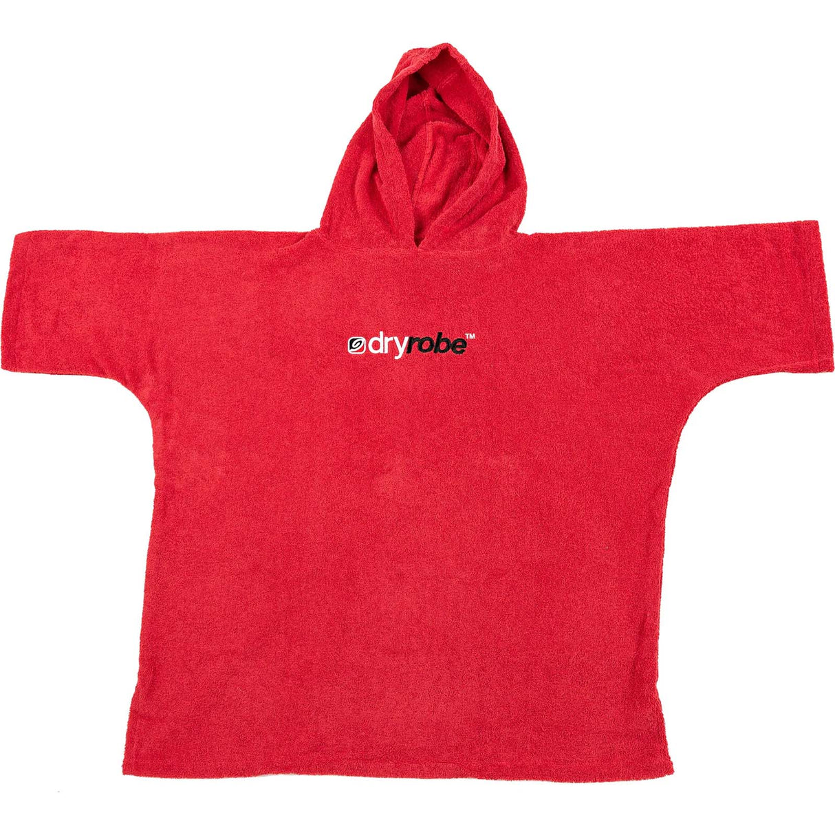 Dryrobe Kids Organic Cotton Towel Short Sleeve Changing Robe - Red