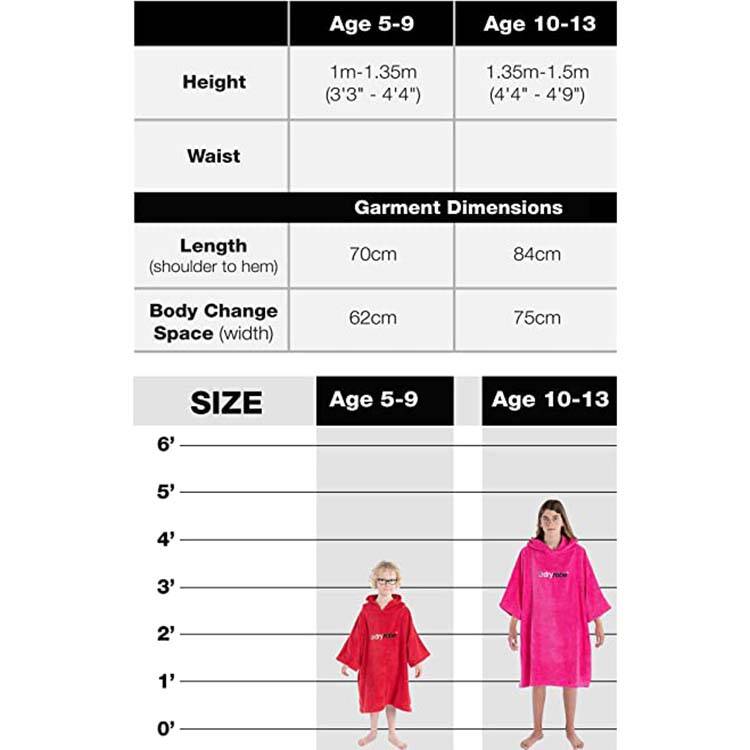 Dryrobe Kids Organic Cotton Towel Short Sleeve Changing Robe - Red