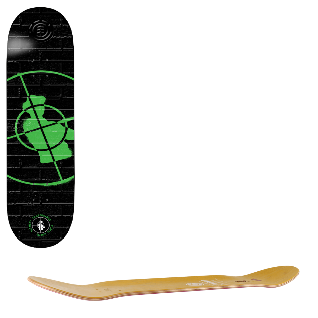 Element Public Enemy Stencil Skateboard Deck - 8.25"