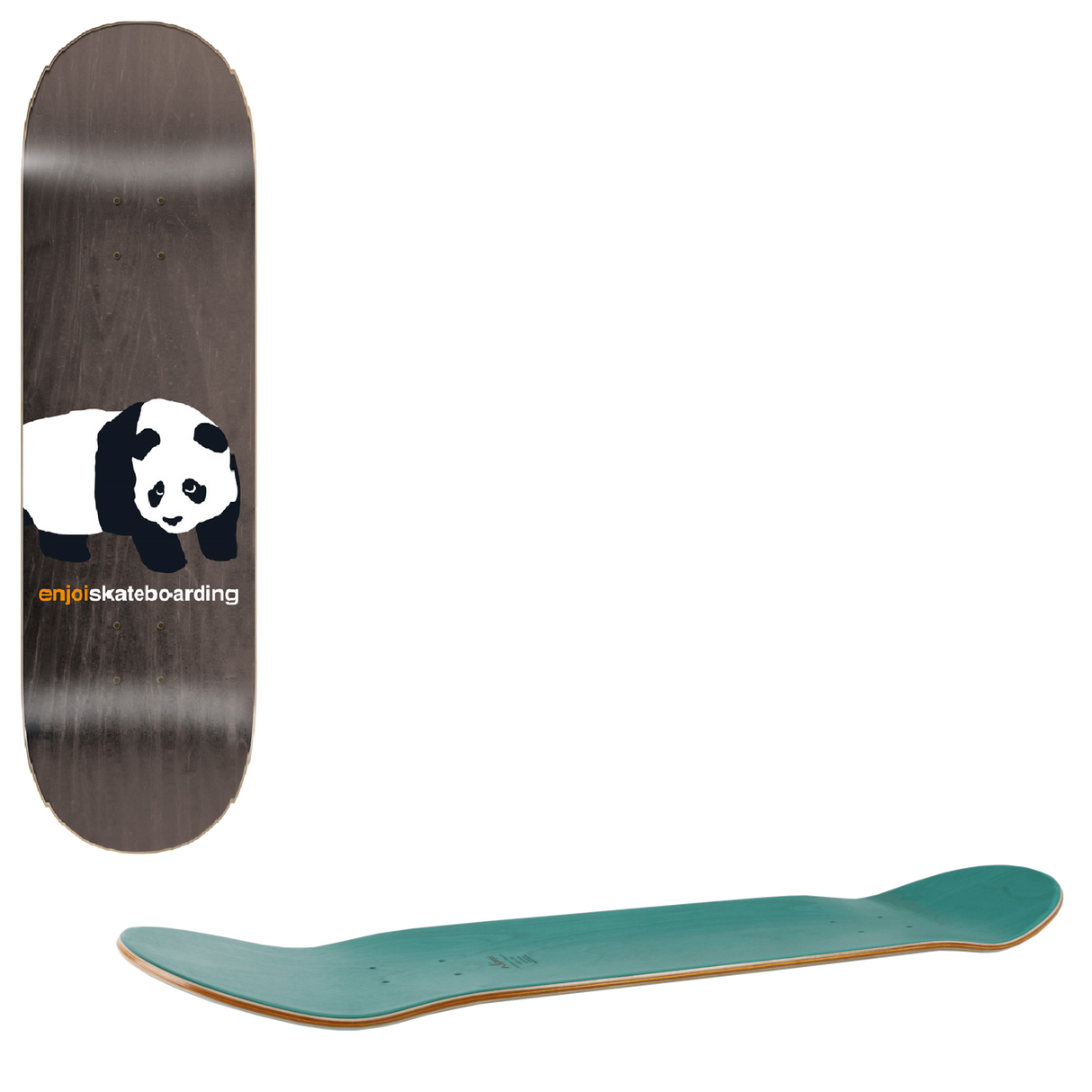 Enjoi Peakaboo Panda R7 Skateboard Deck - Grey 8"