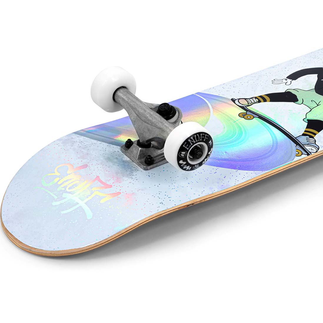 Enuff Skully Hologram Complete Skateboard 7.75" - White