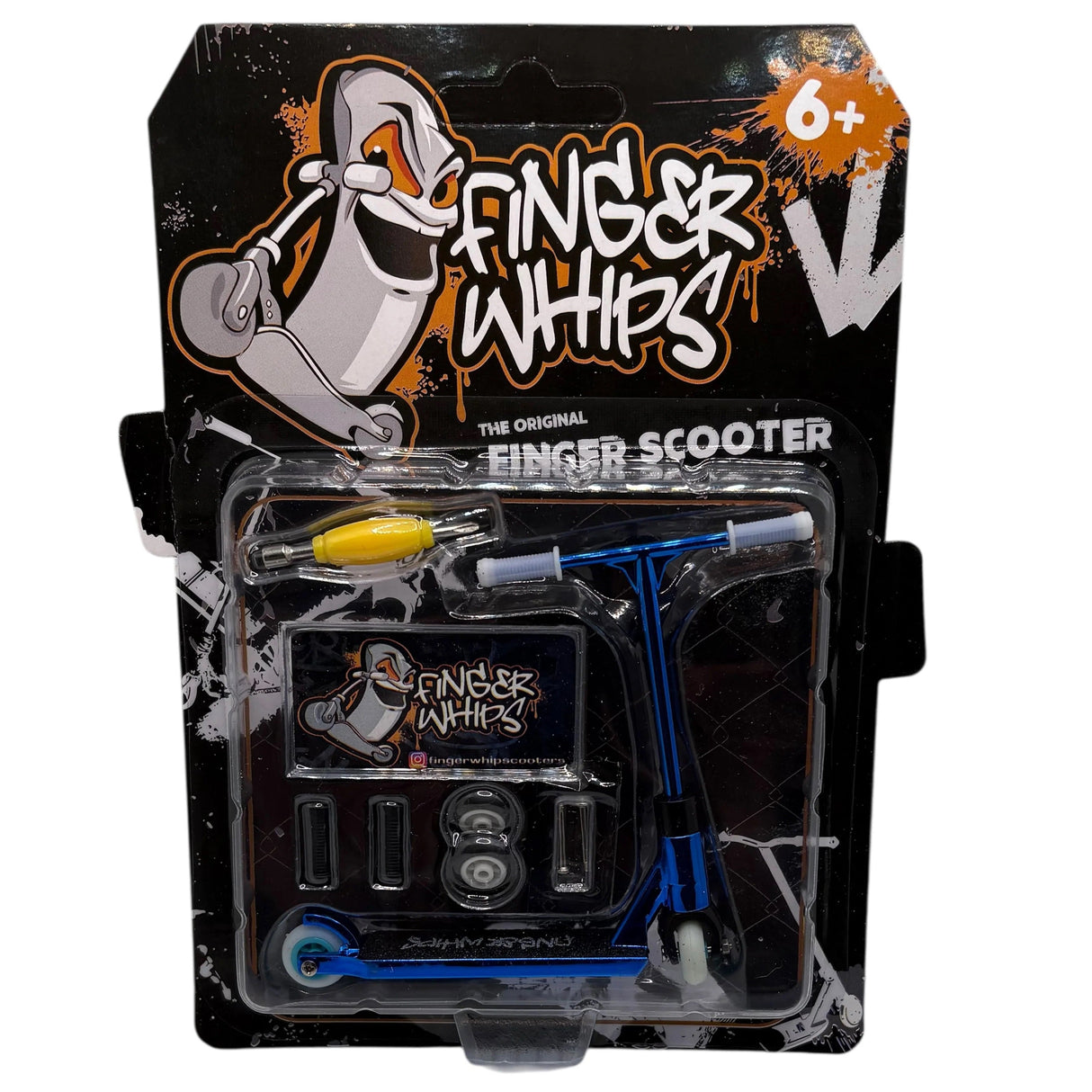 Finger Whips Finger Scooter - Blue Chrome