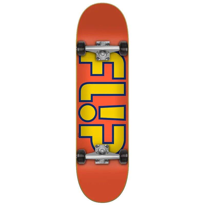 Flip Team Outlined Complete Skateboard - Orange 8''