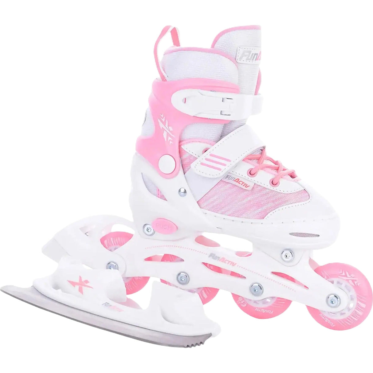 FunActiv Orin Duo Adjustable Inline/Ice Skates - White/Pink