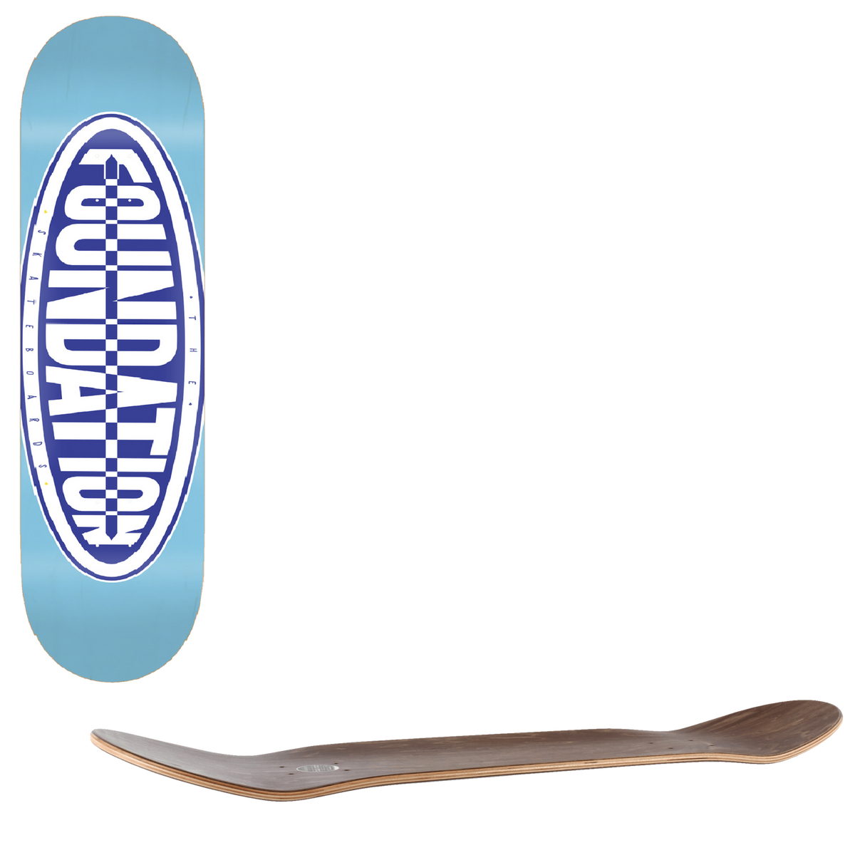 Foundation F Oval Skateboard Deck - Blue 8"