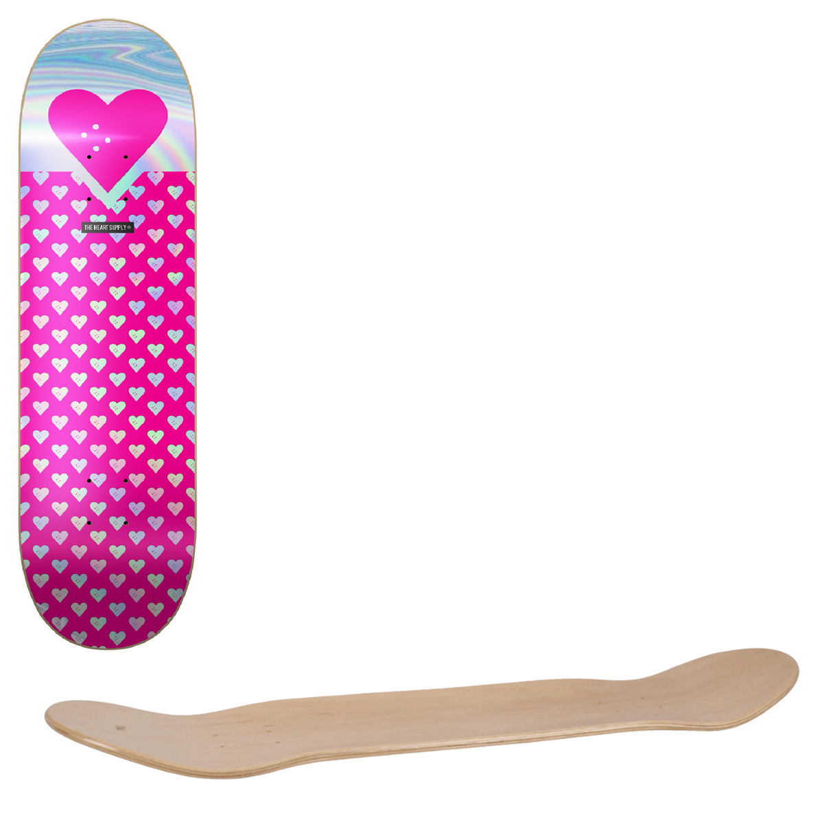The Heart Supply Foil Logo Skateboard Deck - Pink Sweethearts 7.75''