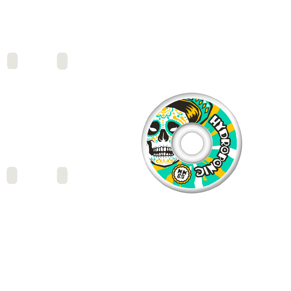Hydroponic Mexican Skull 2.0 Skateboard Wheels - White/Green 53mm