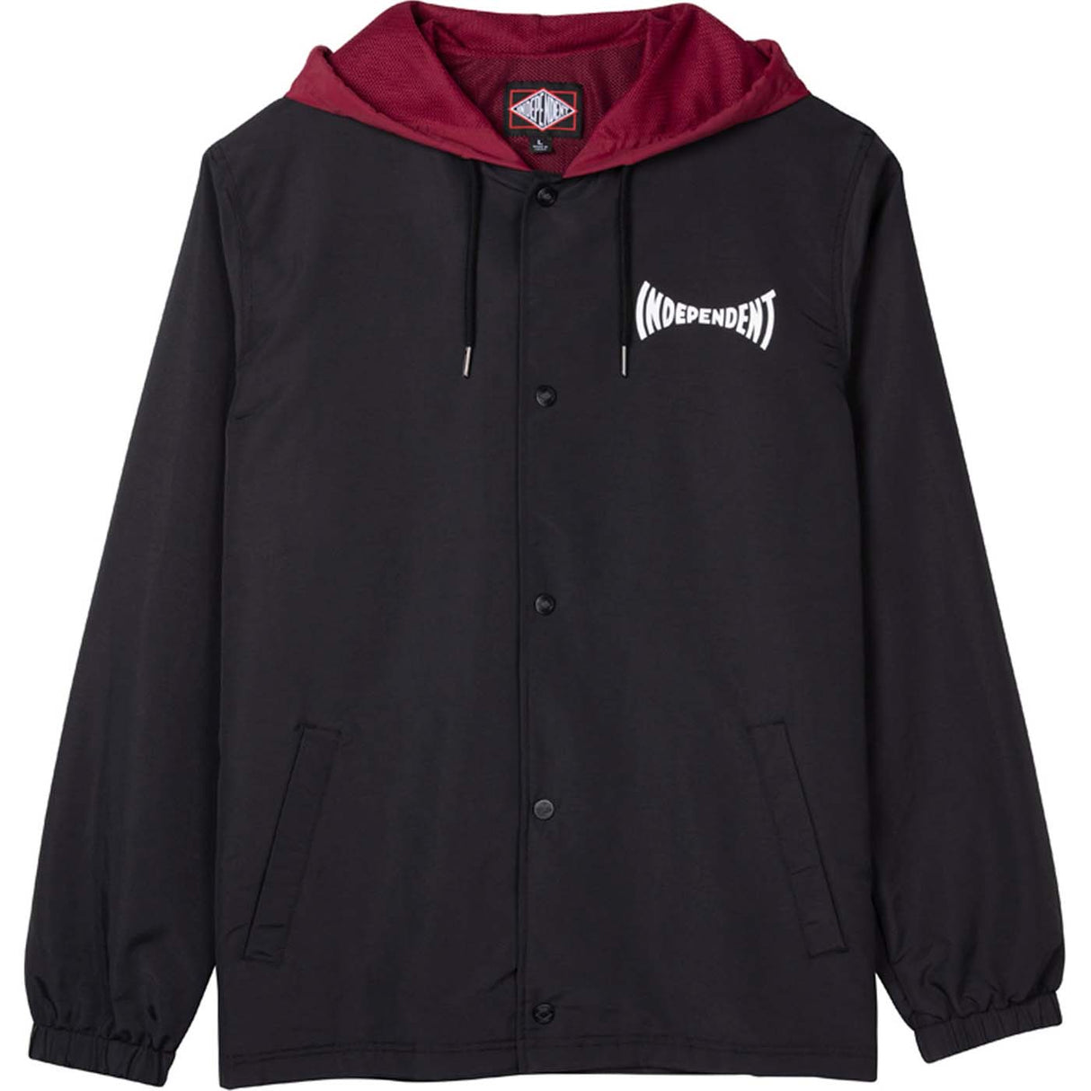 Independent Span Hooded Windbreaker Jacket - Black