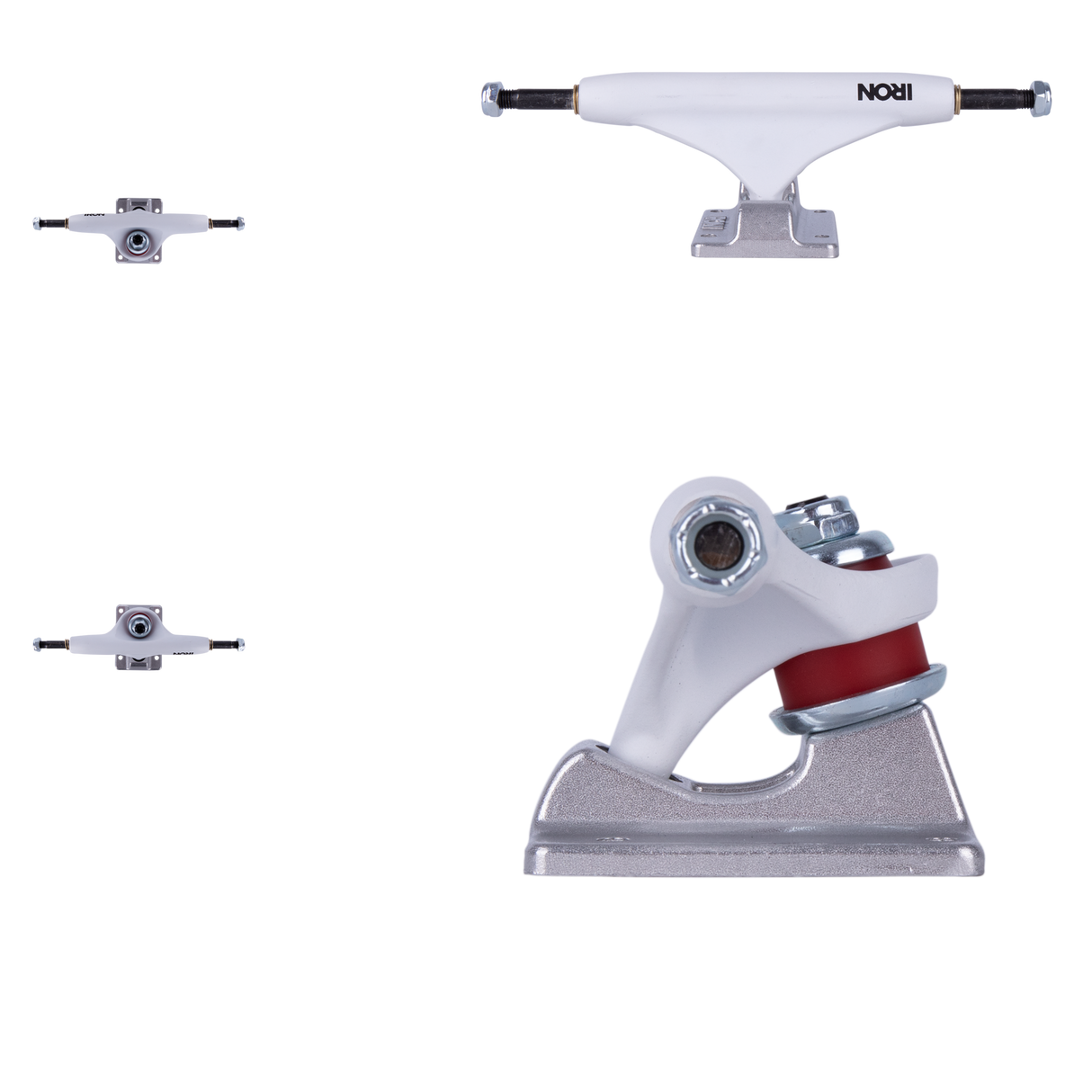 Iron High Skateboard Trucks - White 129mm