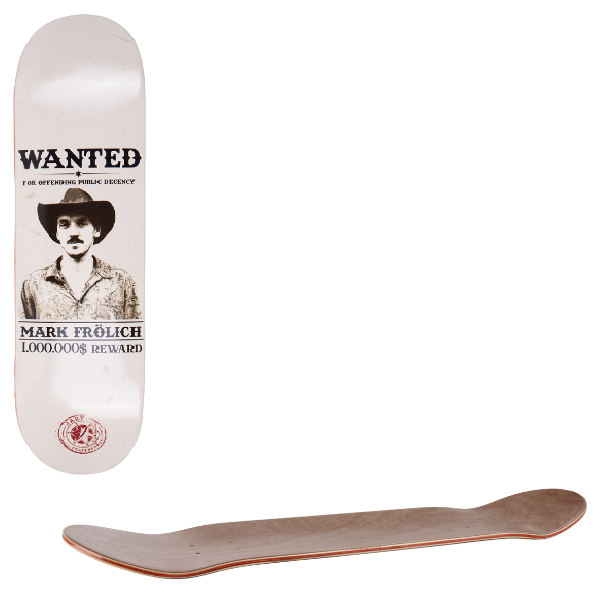 Jart Wanted Skateboard Deck - Frolich 8"