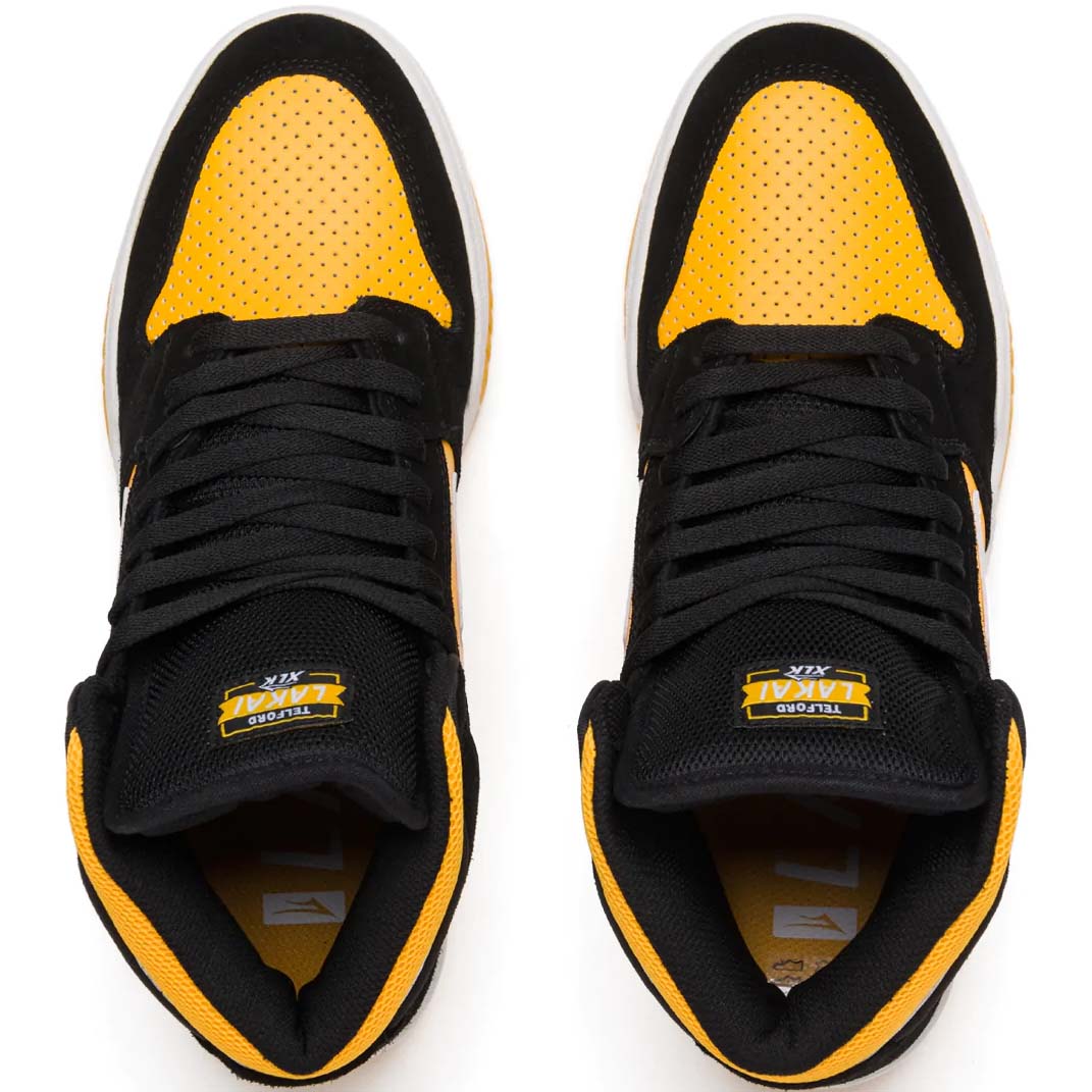 Lakai Telford Skate Shoes - Black/Yellow Suede