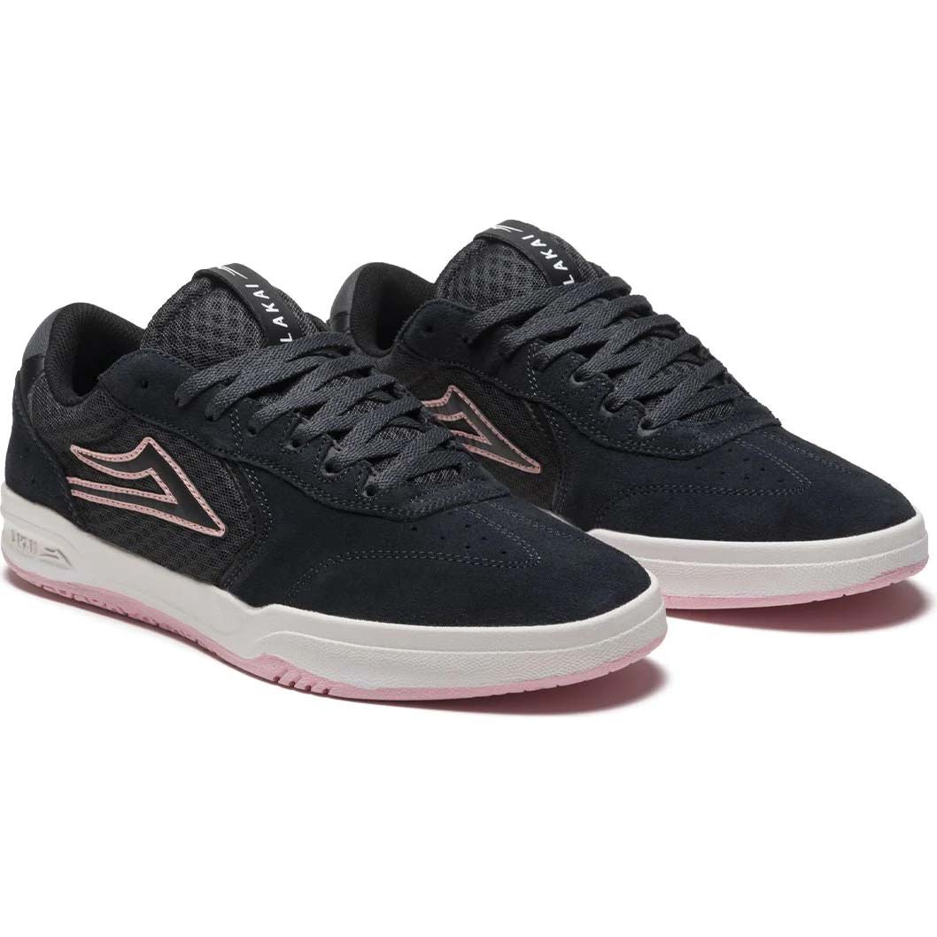 Lakai Atlantic Skate Shoes - Charcoal/Pink Suede