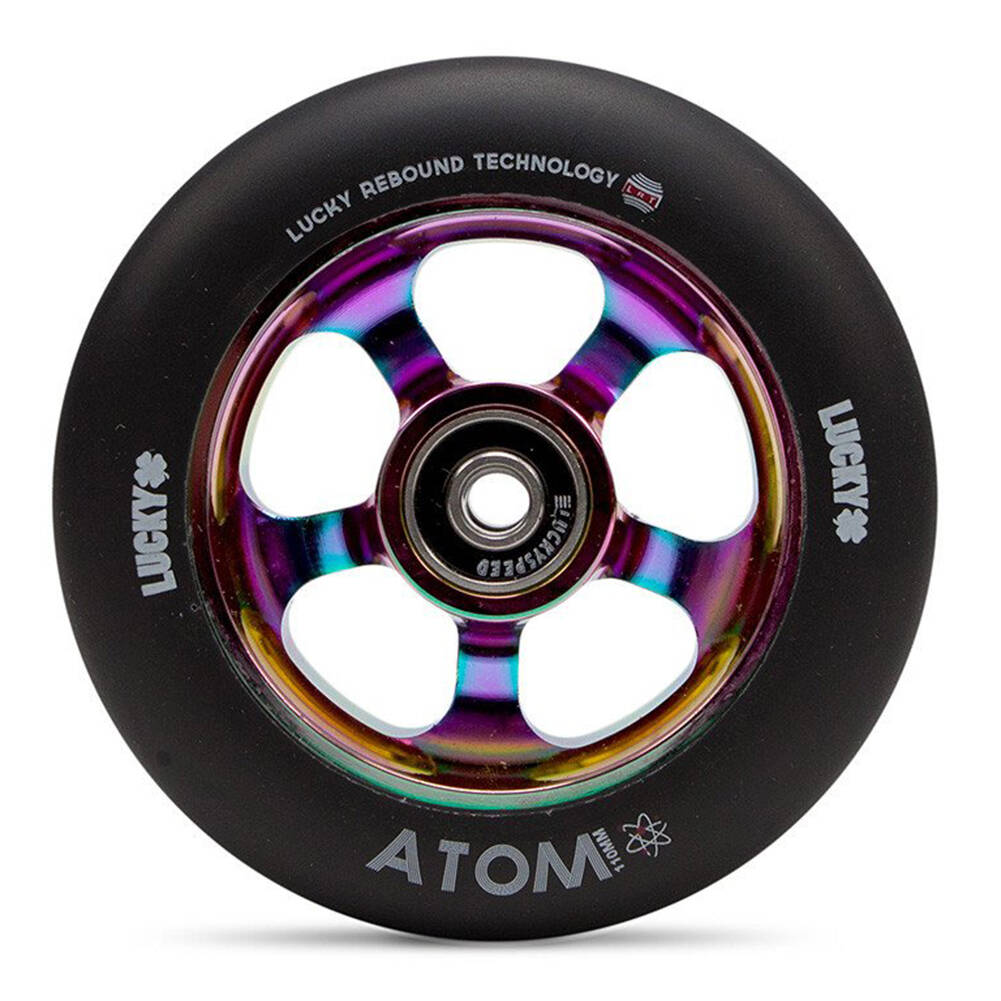 Lucky Atom 110mm Scooter Wheels - Neochrome/Black