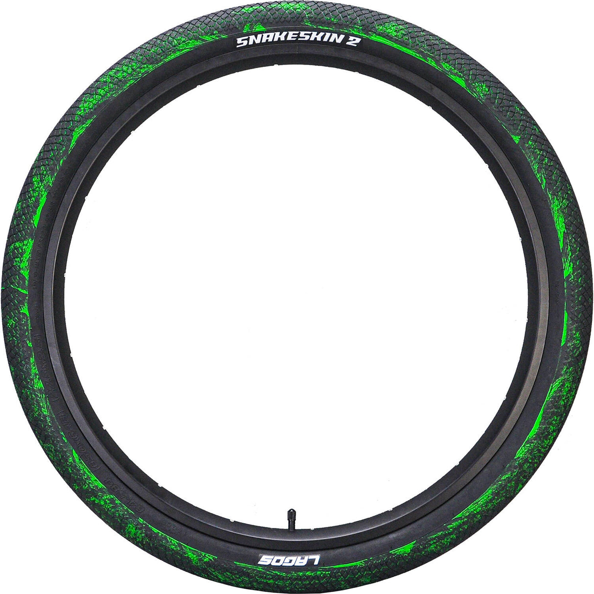 Mafiabike Lagos Snakeskin 2 27.5" BMX Tyre - Green/Black Marble (PAIR)