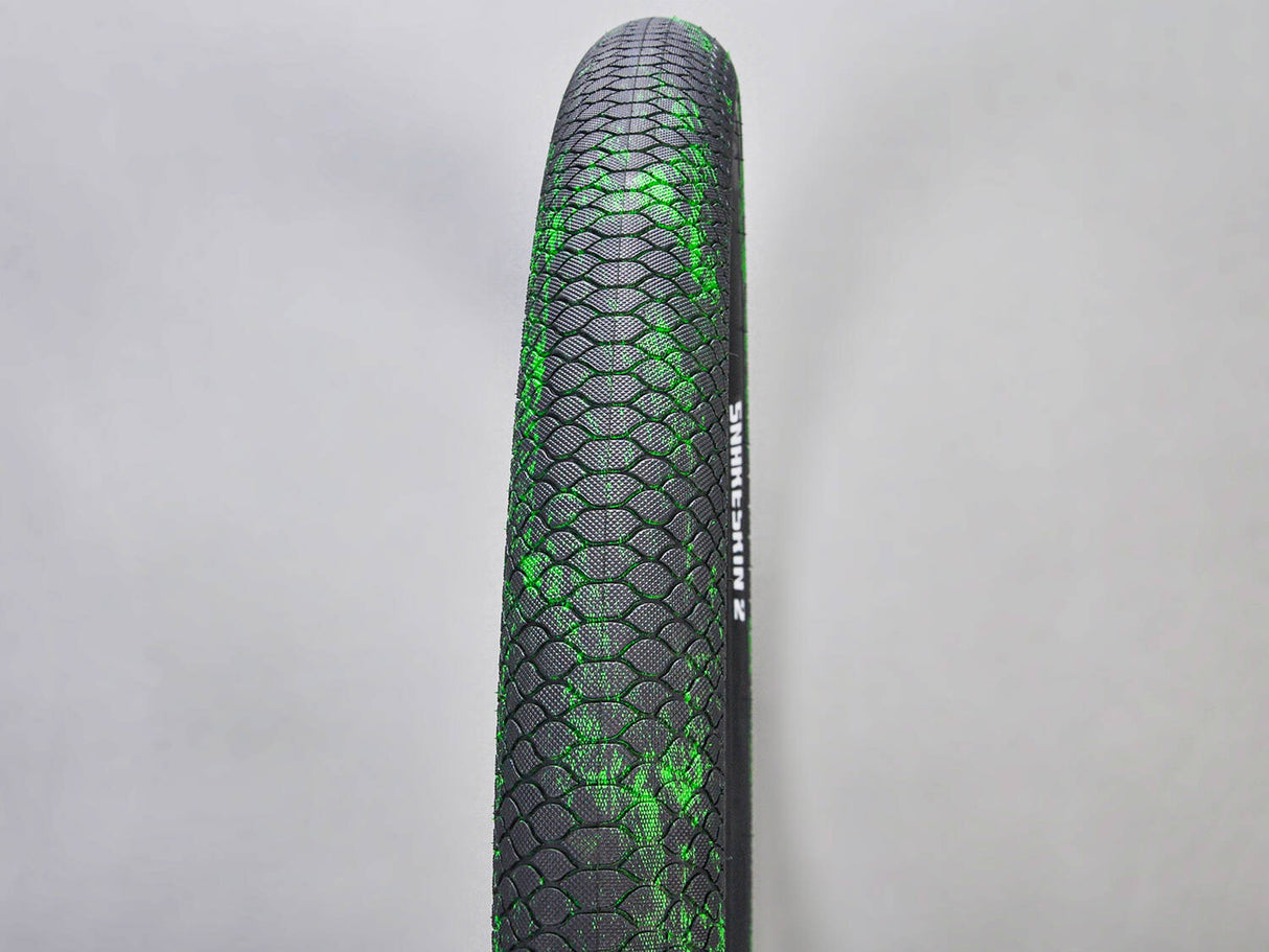 Mafiabike Lagos Snakeskin 2 27.5" BMX Tyre - Green/Black Marble (PAIR)
