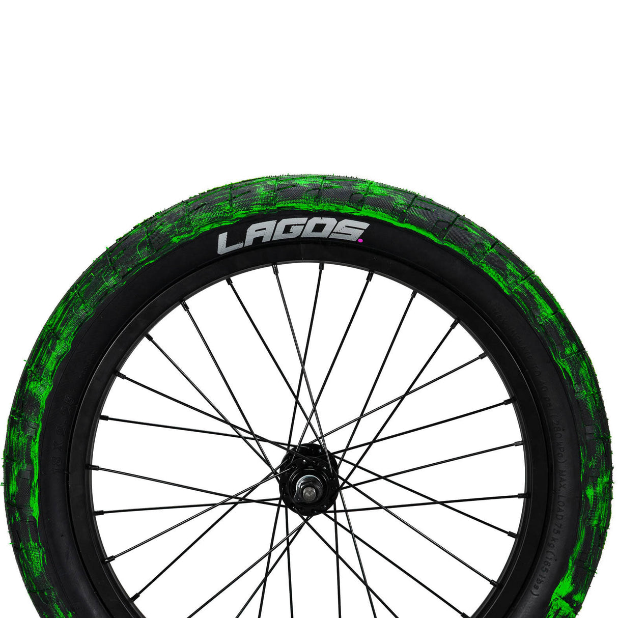 Mafiabike LC 18'' BMX Tyres (Pair) - Green/Black Marble Blackwall