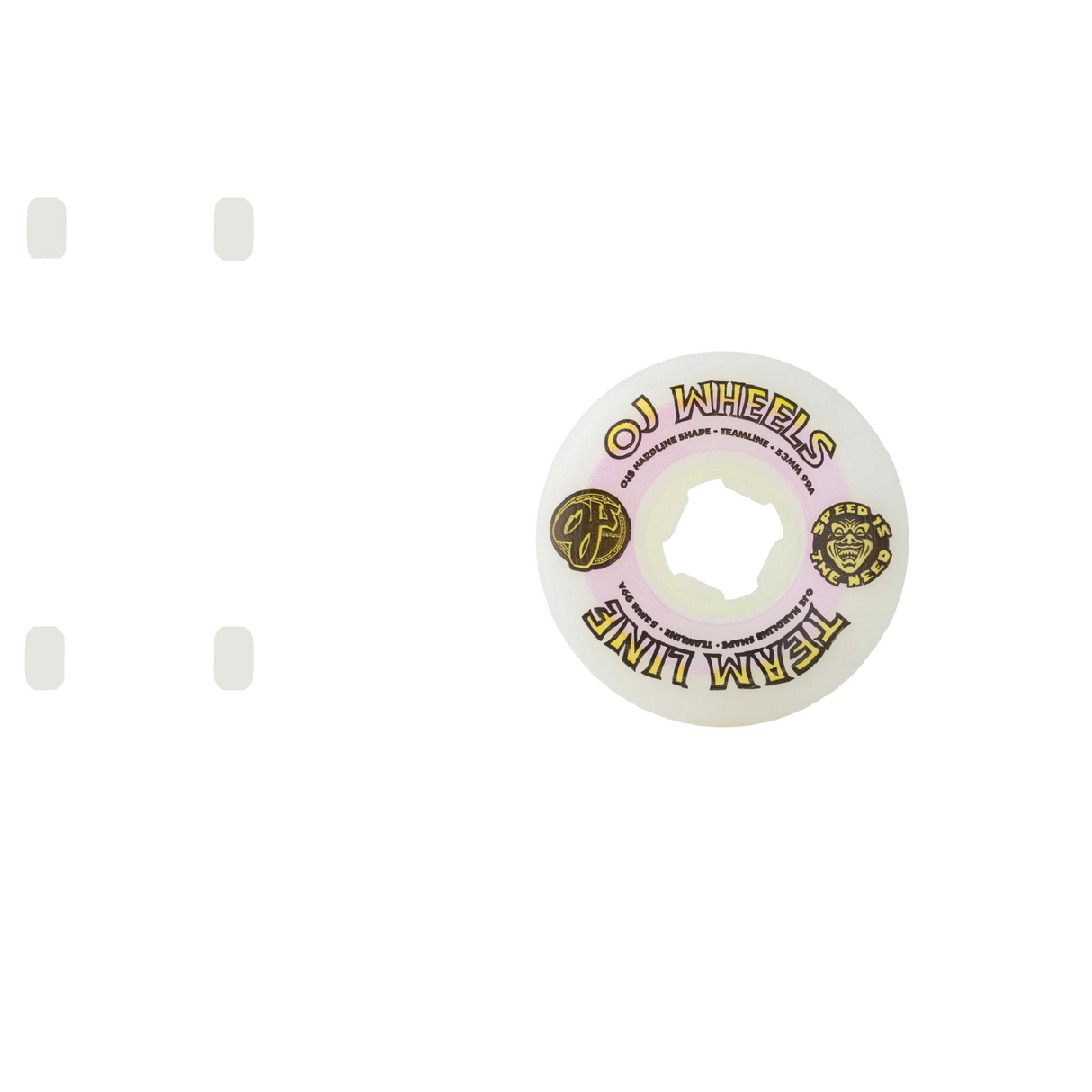 OJ Team Hardline 99a Skateboard Wheels - White 53mm
