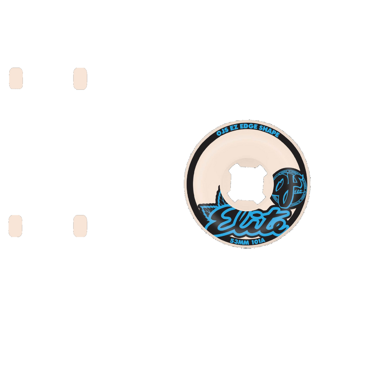 OJ Elite EZ EDGE 101a Skateboard Wheels - White 52mm