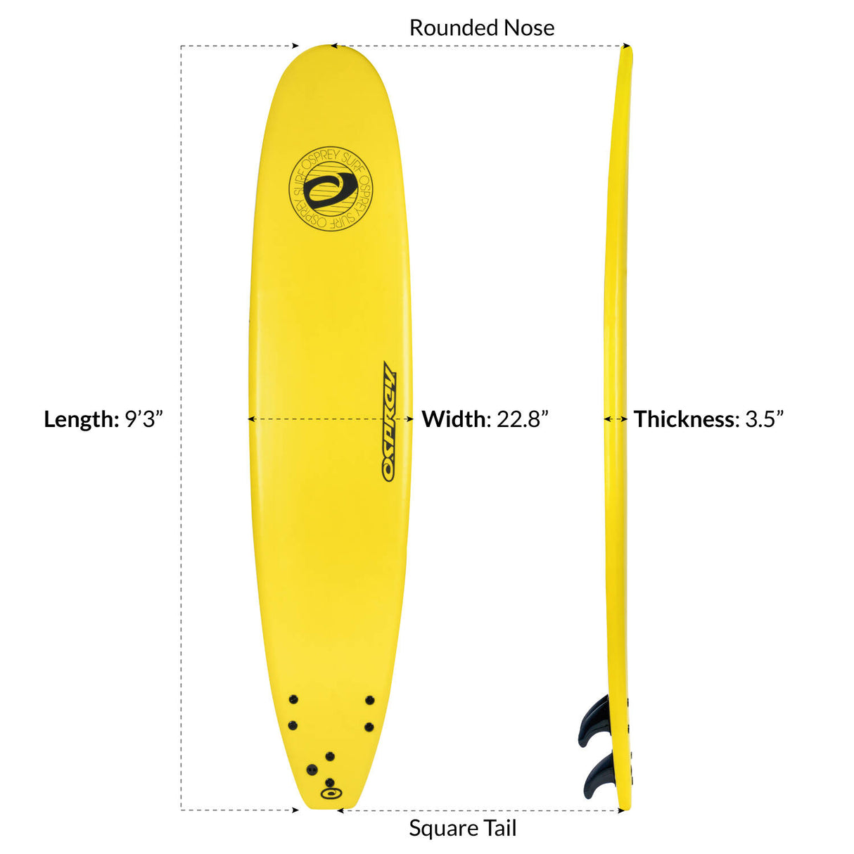 Osprey Foamie Surfboard - Yellow 9' 3''
