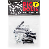 Pig Wheels Phillips Skateboard Truck Bolts Black - 1"