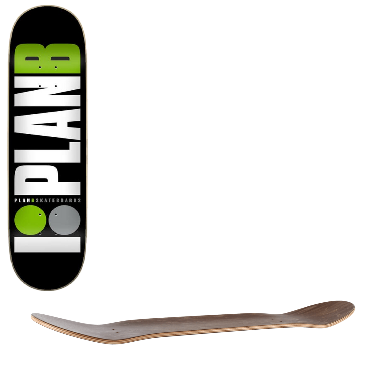 Plan B Team Skateboard Deck - Green 8''