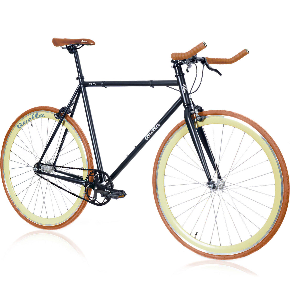 Quella Nero Single Speed Fixie Bike - Cappuccino