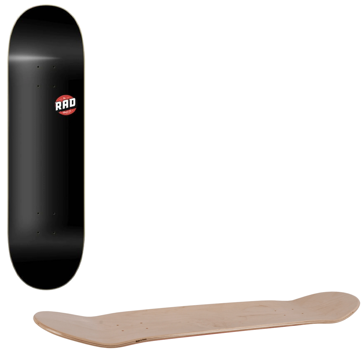 Rad Blank Logo Skateboard Deck - Black 8.25''
