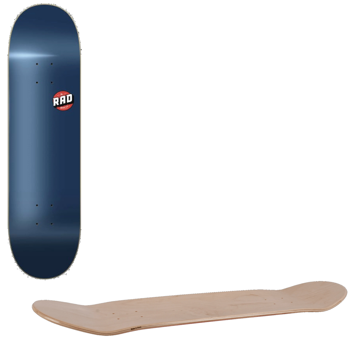 Rad Blank Logo Skateboard Deck - Navy 8.25''
