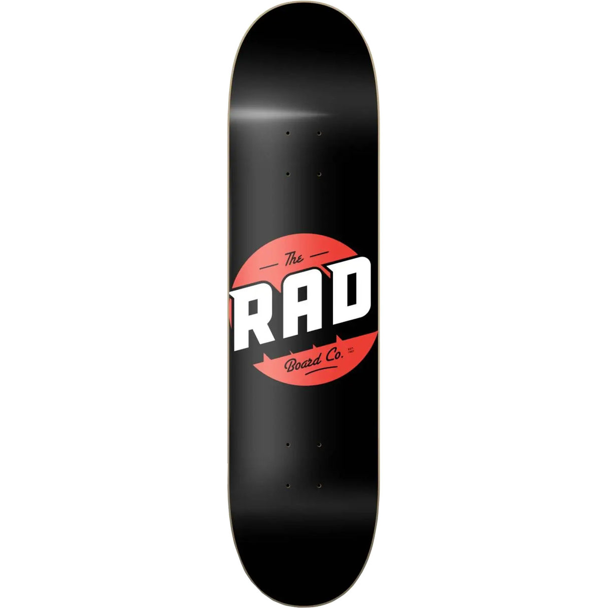 Rad Solid Logo Skateboard Deck - Black/Red 8.25"