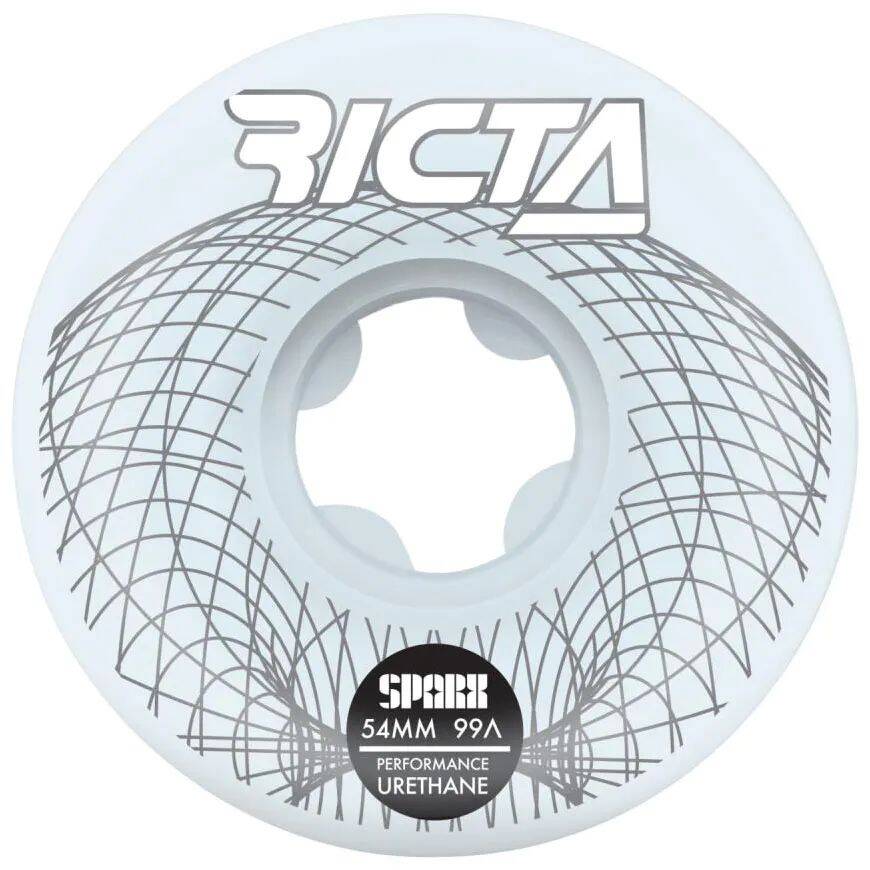 Ricta Wireframe Sparx 99a Skateboard Wheels - White 54mm