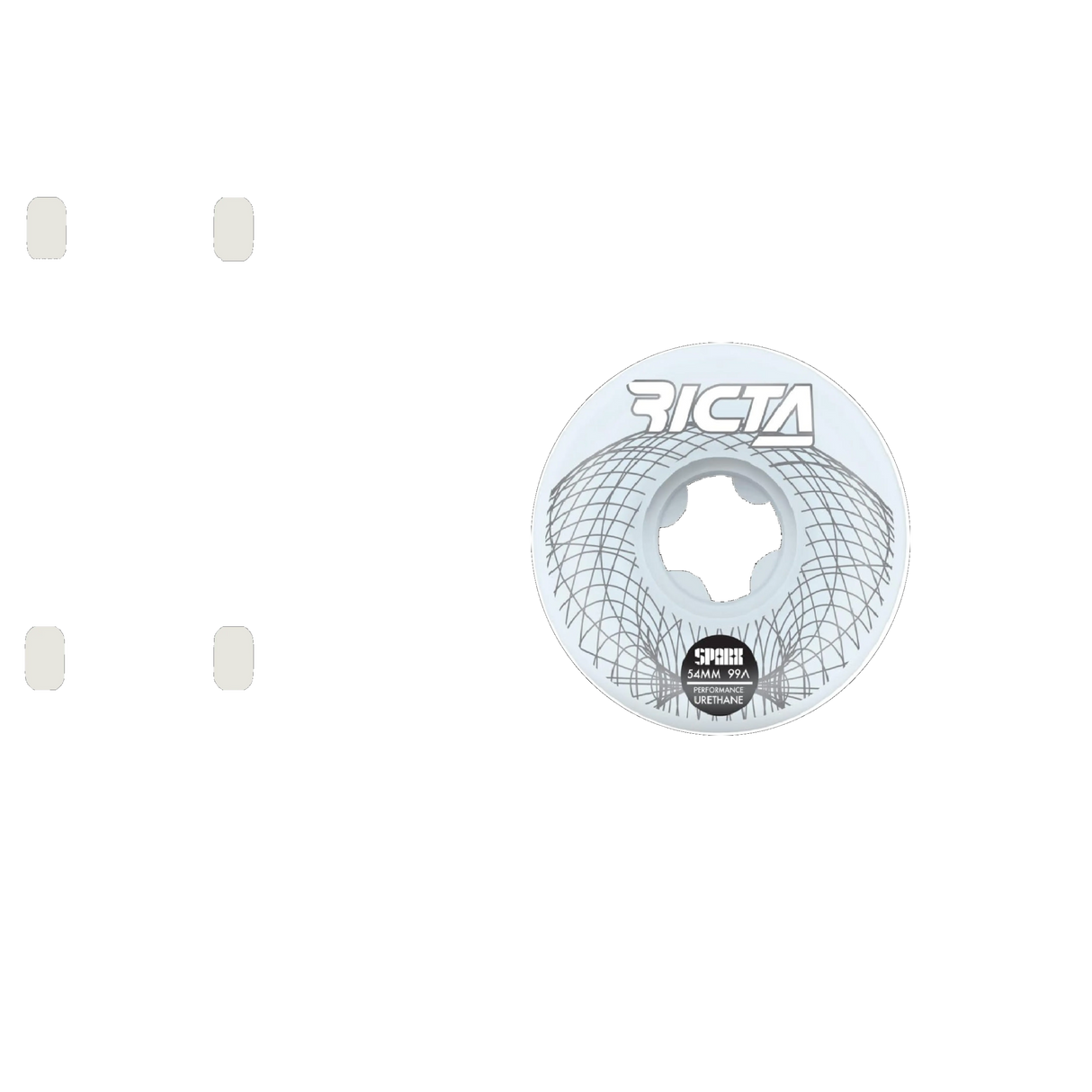 Ricta Wireframe Sparx 99a Skateboard Wheels - White 54mm