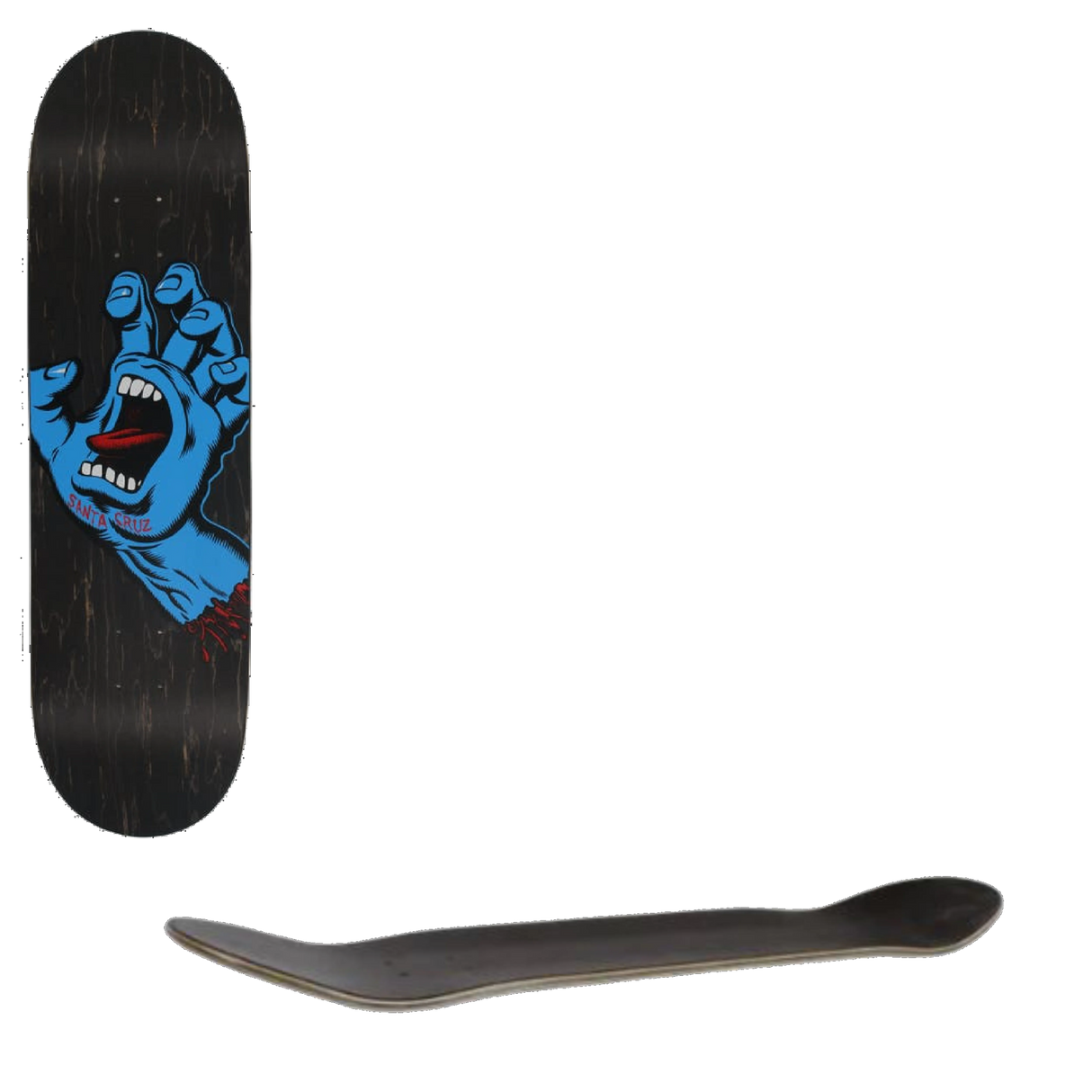 Santa Cruz Screaming Hand Skateboard Deck - Black 8.6''