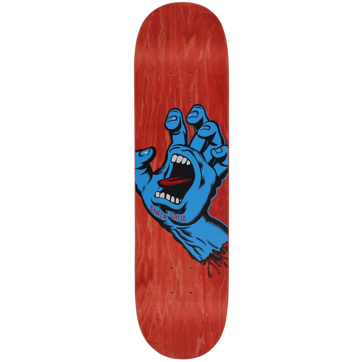 Santa Cruz Screaming Hand Skateboard Deck - Red 8''