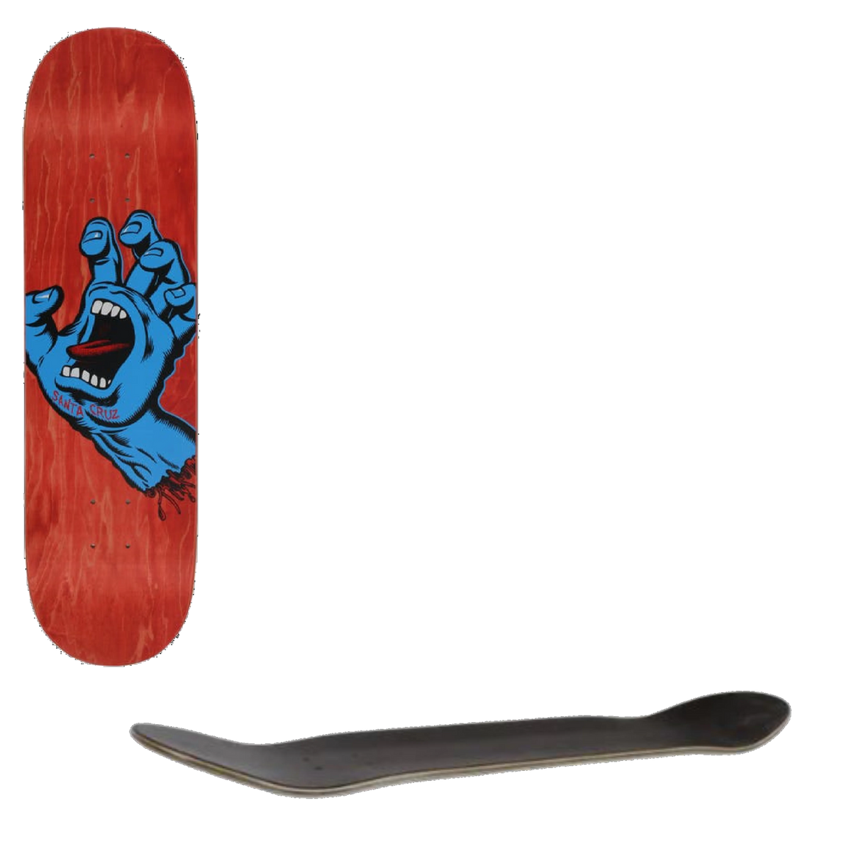 Santa Cruz Screaming Hand Skateboard Deck - Red 8''