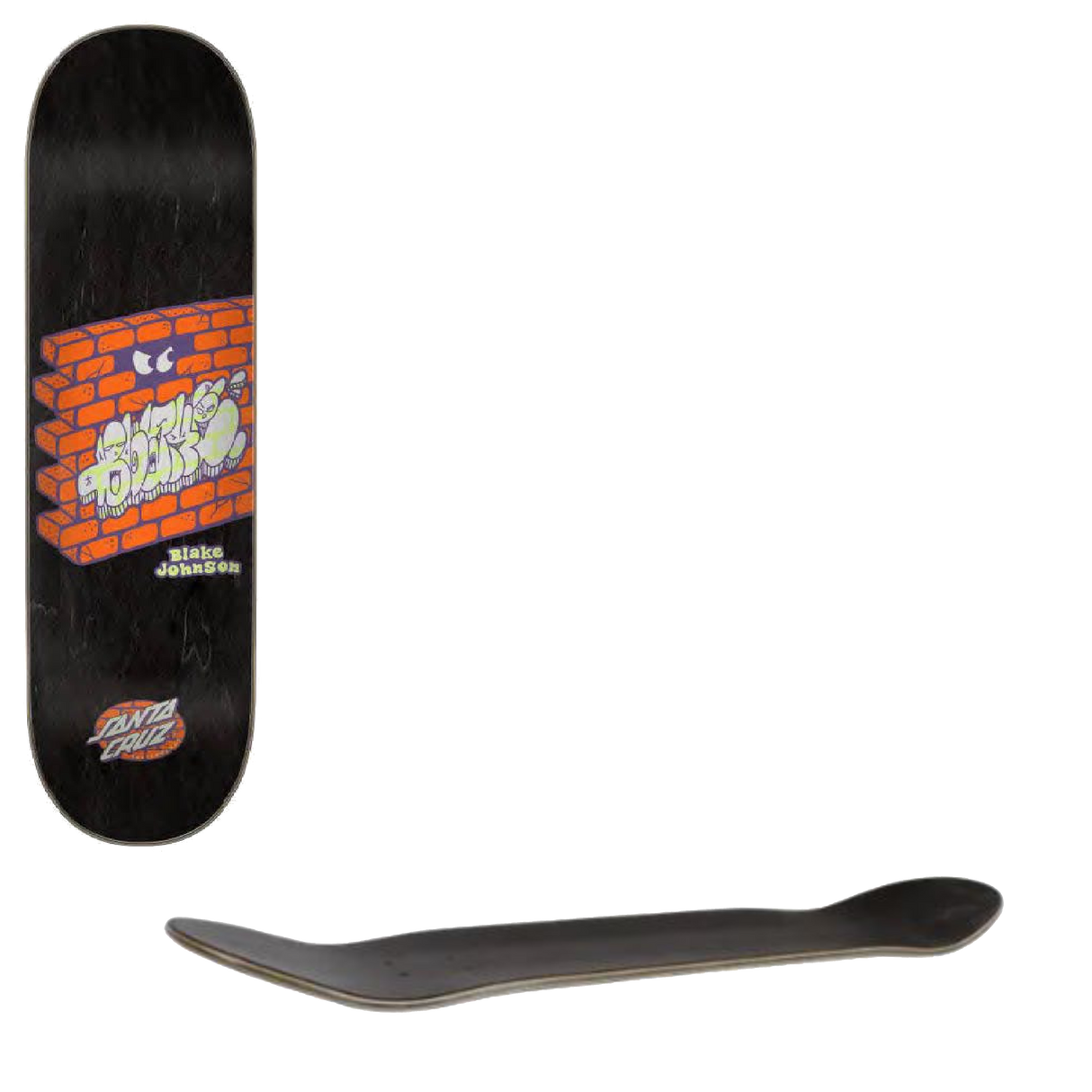 Santa Cruz Johnson Other Side Skateboard Deck - Black 8.375''