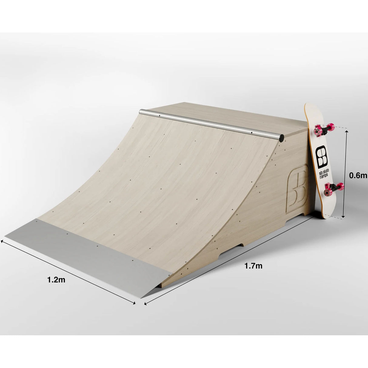 SB Skate Ramps Quarter Pipe Ramp - 2' x 4'