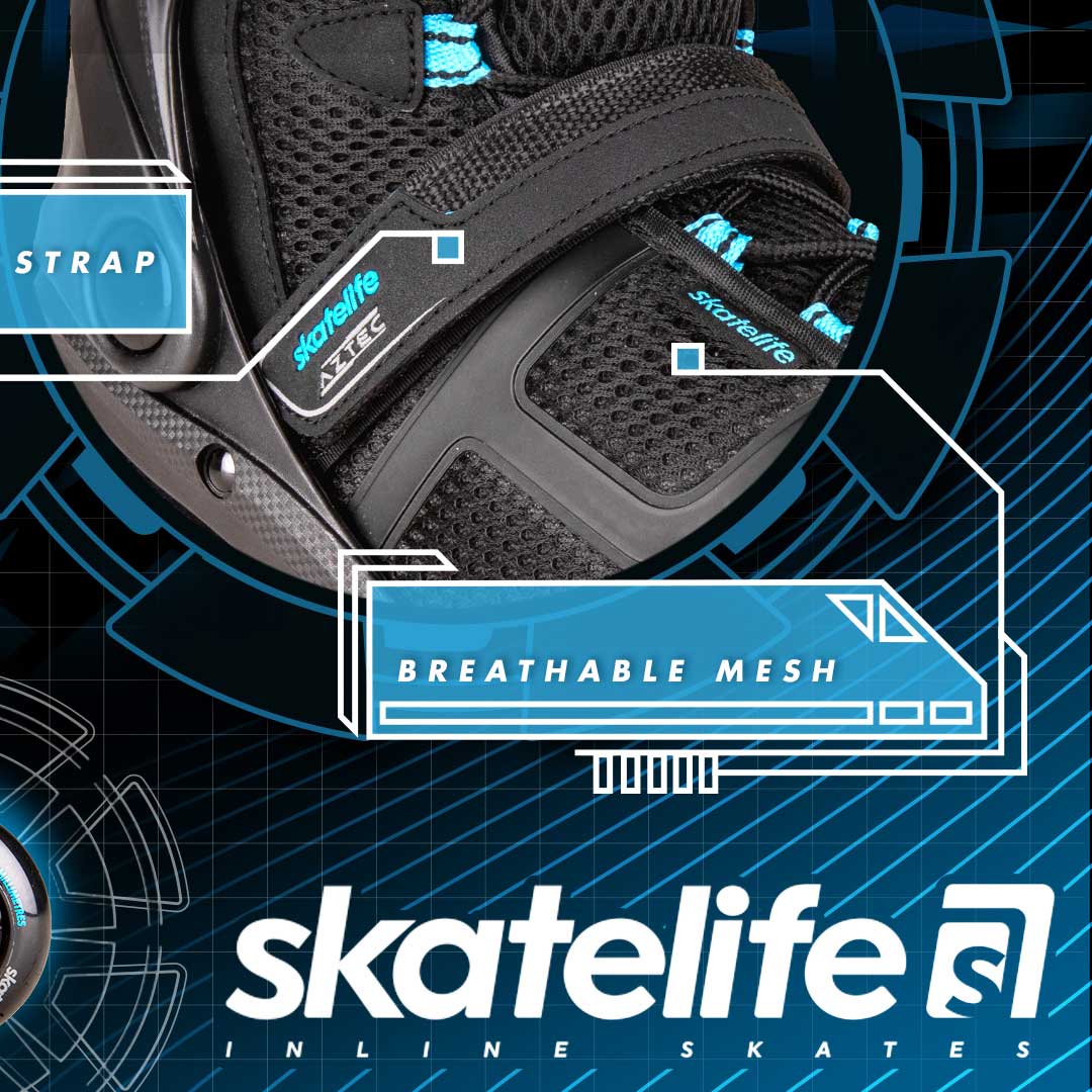 Skatelife Aztec Inline Skates - Black/Blue