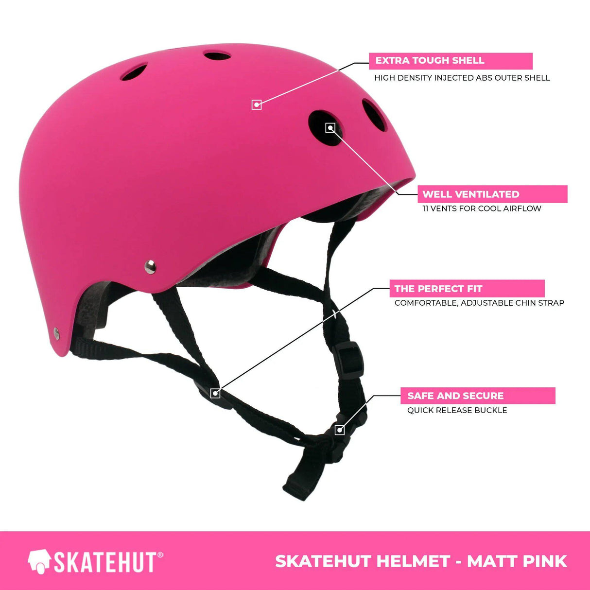 SkateHut Helmet - Pink