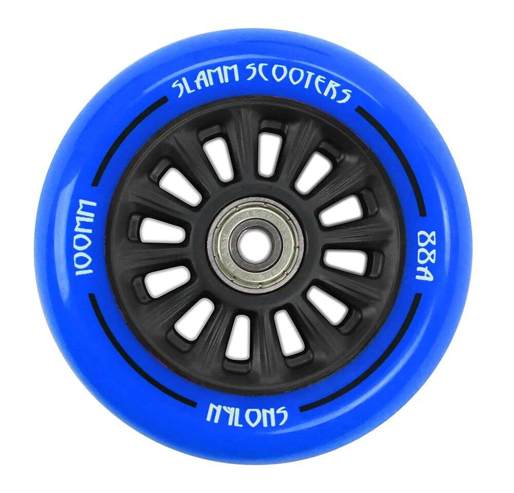 Slamm 100mm Nylon Core Wheel + Bearings - Black / Blue