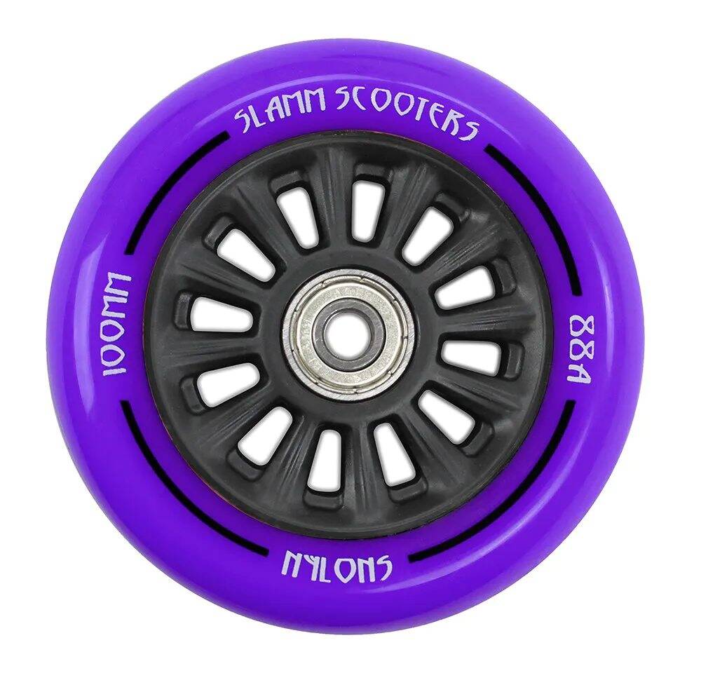 Slamm 100mm Nylon Core Wheel + Bearings - Black / Purple