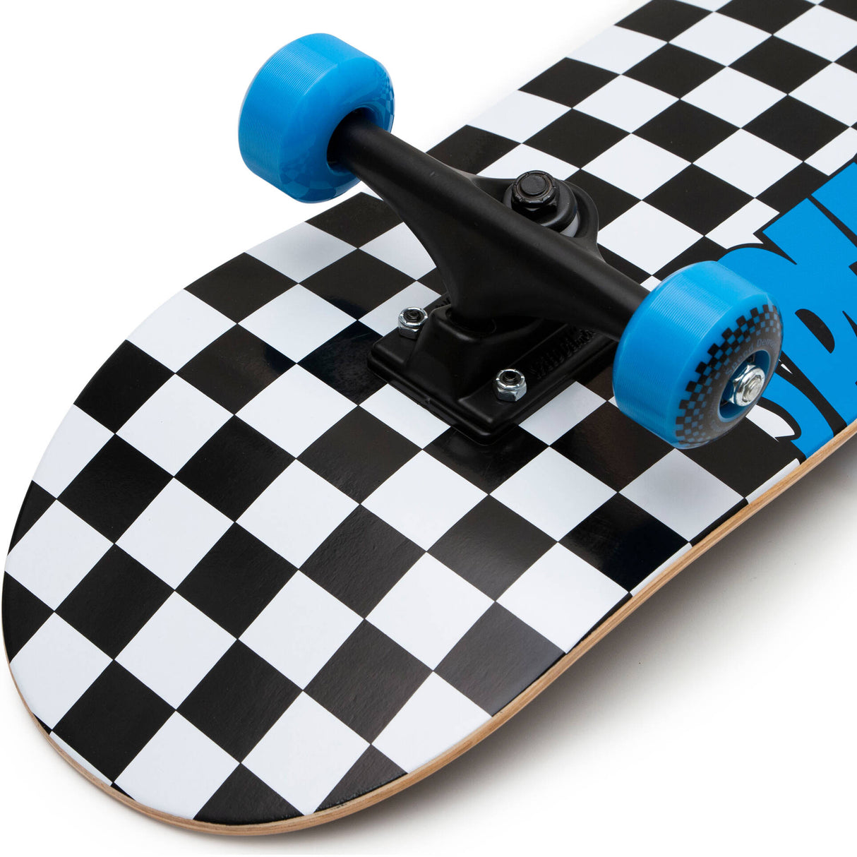 Speed Demons Checkers Complete Skateboard - Black/Blue 7.25"