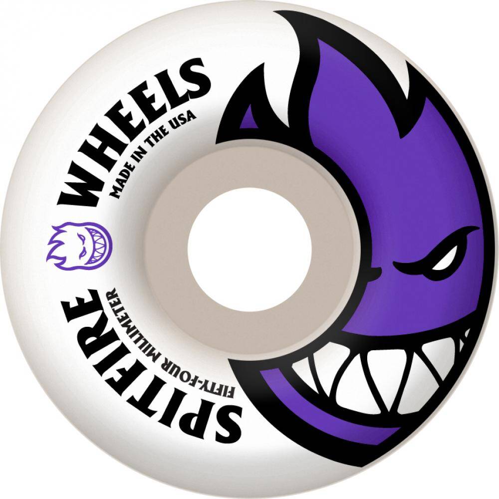 Spitfire White Skateboard Wheels Bighead - Purple 54mm